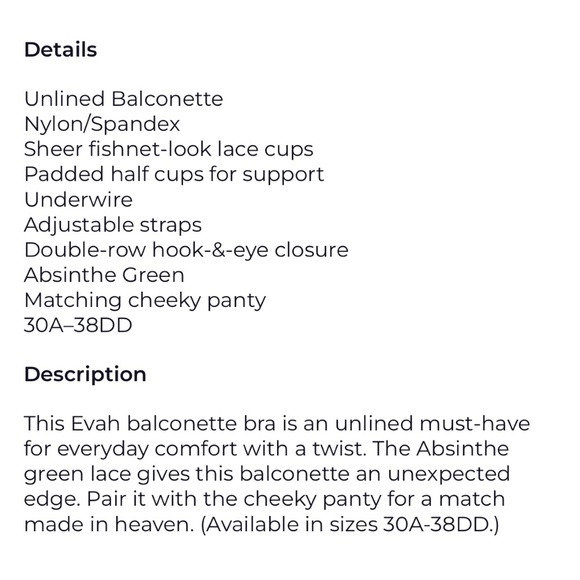 Adore Me Evah Unlined Bra & Panty Set, 34B/XS - Picture 5 of 6